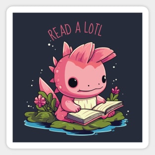 Read ALotl Axolotl Cute Pink Salamander Fish Reading Magnet